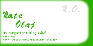 mate olaj business card