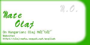 mate olaj business card